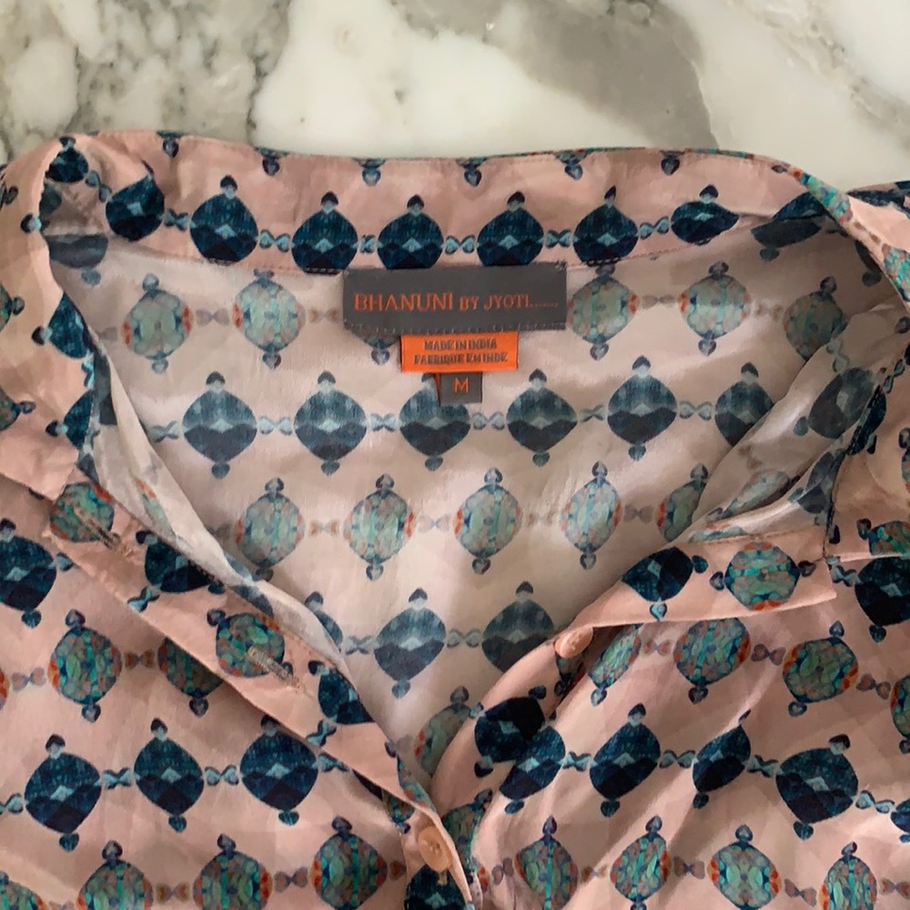 Patterned Buttoned Tunic Top - image 2